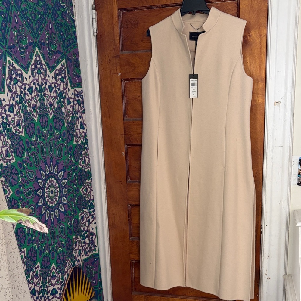 BCBGMaxAzria extra long cream wool vest 
Brand new in garment bag